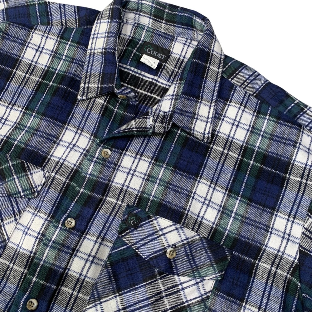 Vintage 80s 90s Codet Flannel Shirt Mens 2XL Plaid Heavyweight Made USA